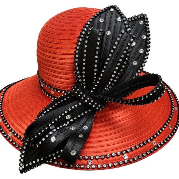 Women\'s designer couture satin ribbon hat church Kentucky derby tea party main image 6